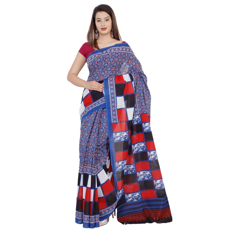 

Harsukhi Cotton Checkered Multi Designer Saree