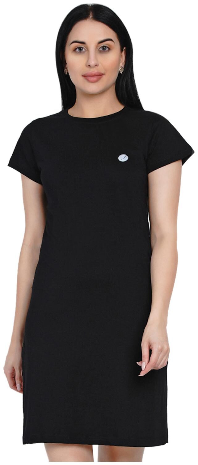 

HASHBEAN Black Solid T shirt dress