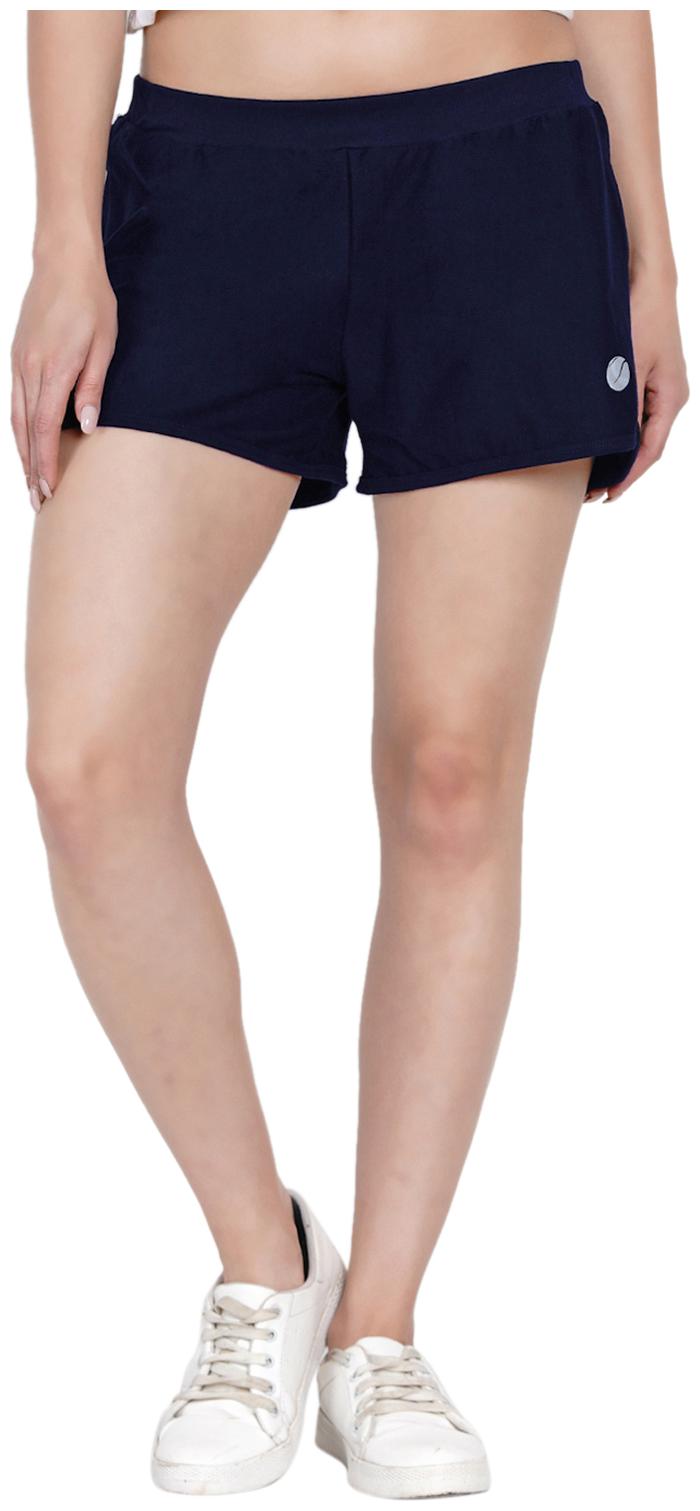 

Hashbean Women Solid Cotton Shorts (Navy Blue)