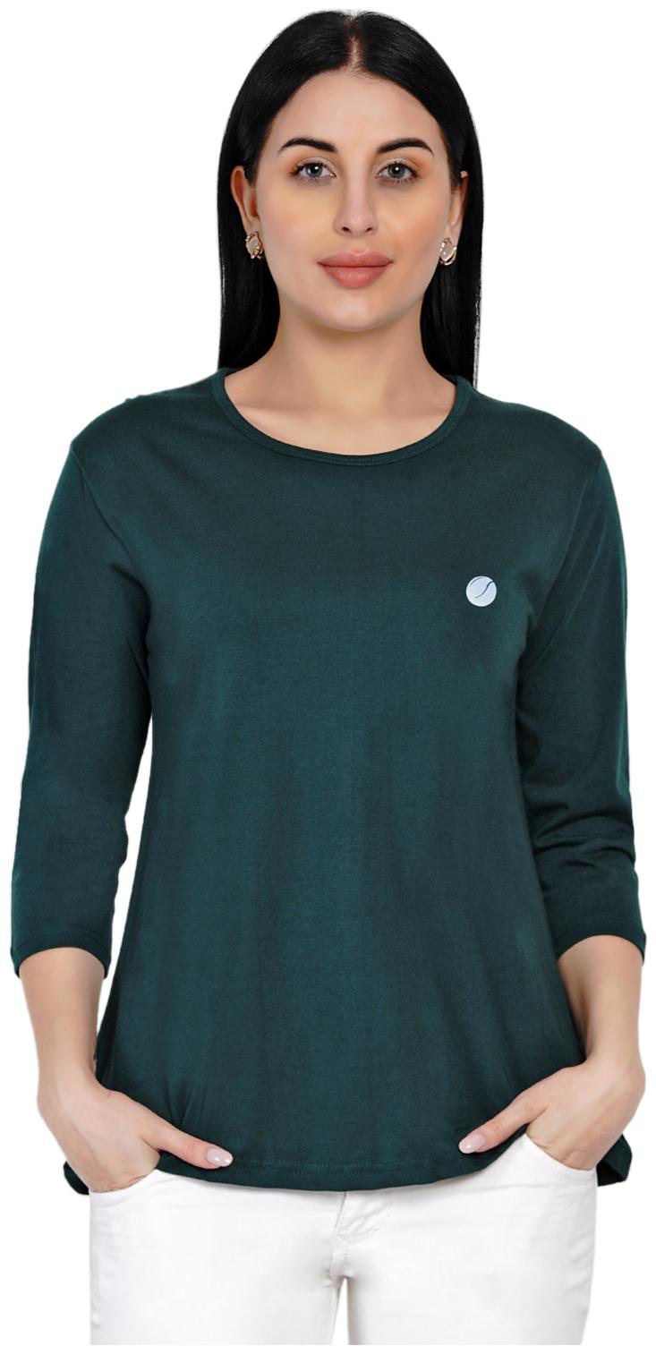 

HASHBEAN Women Green Regular fit Round neck Cotton T shirt