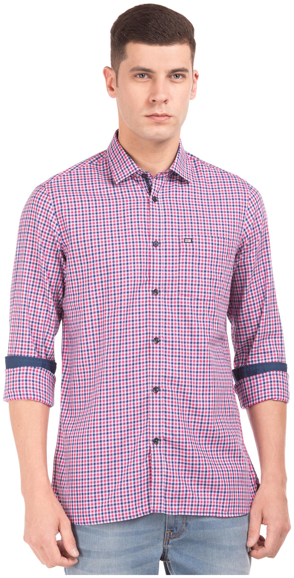 

Arrow Men Pink Checked Slim Fit Casual Shirt