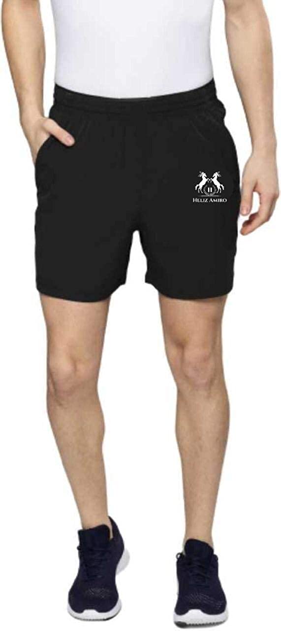 

HELIZ AMIRO Men Black Regular Fit Regular Shorts