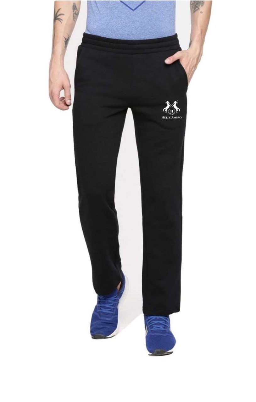 

HELIZ AMIRO Men Black Solid Regular fit Slim fit Track pants