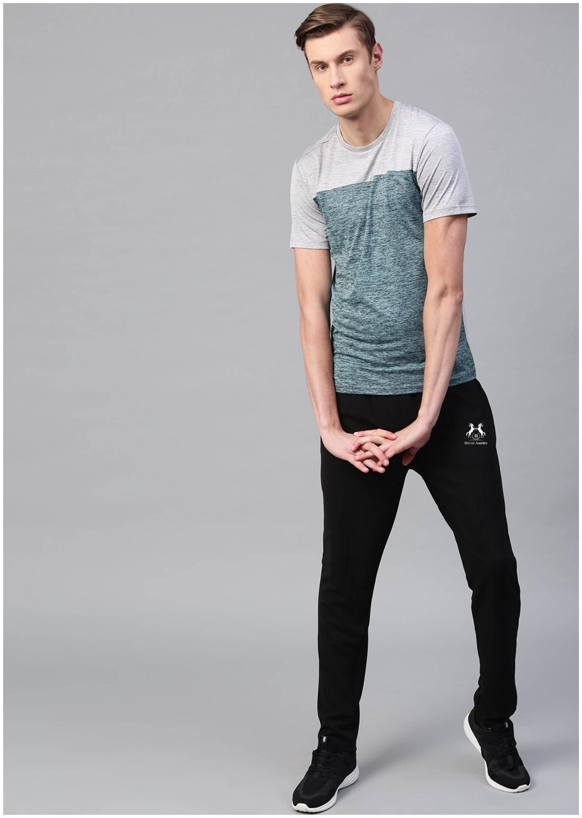 

HELIZ AMIRO Men Black Solid Body fit Regular fit Track pants
