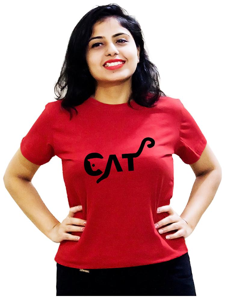 

HEYUZE Women Red Regular fit Round neck Cotton T shirt