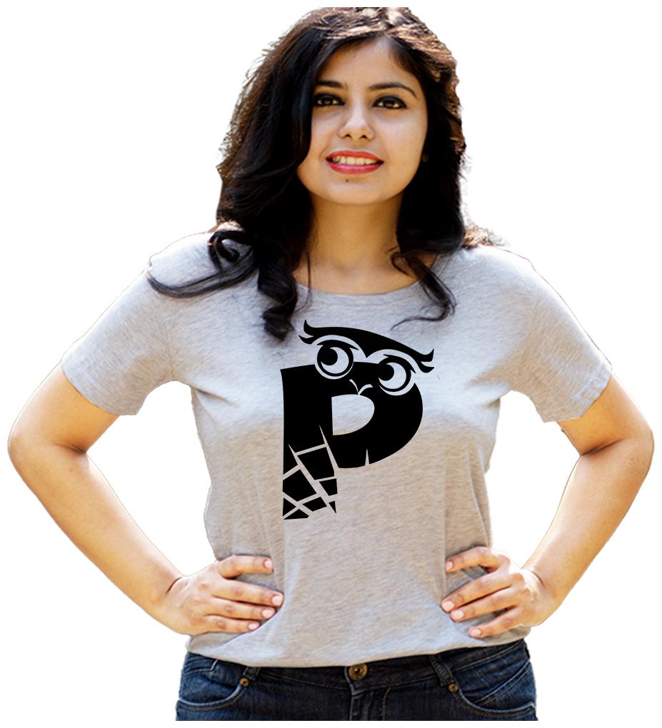 

HEYUZE Women Grey Regular fit Round neck Cotton T shirt