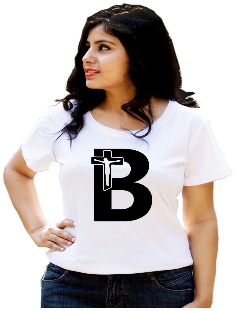 

HEYUZE Women White Regular fit Round neck Cotton T shirt