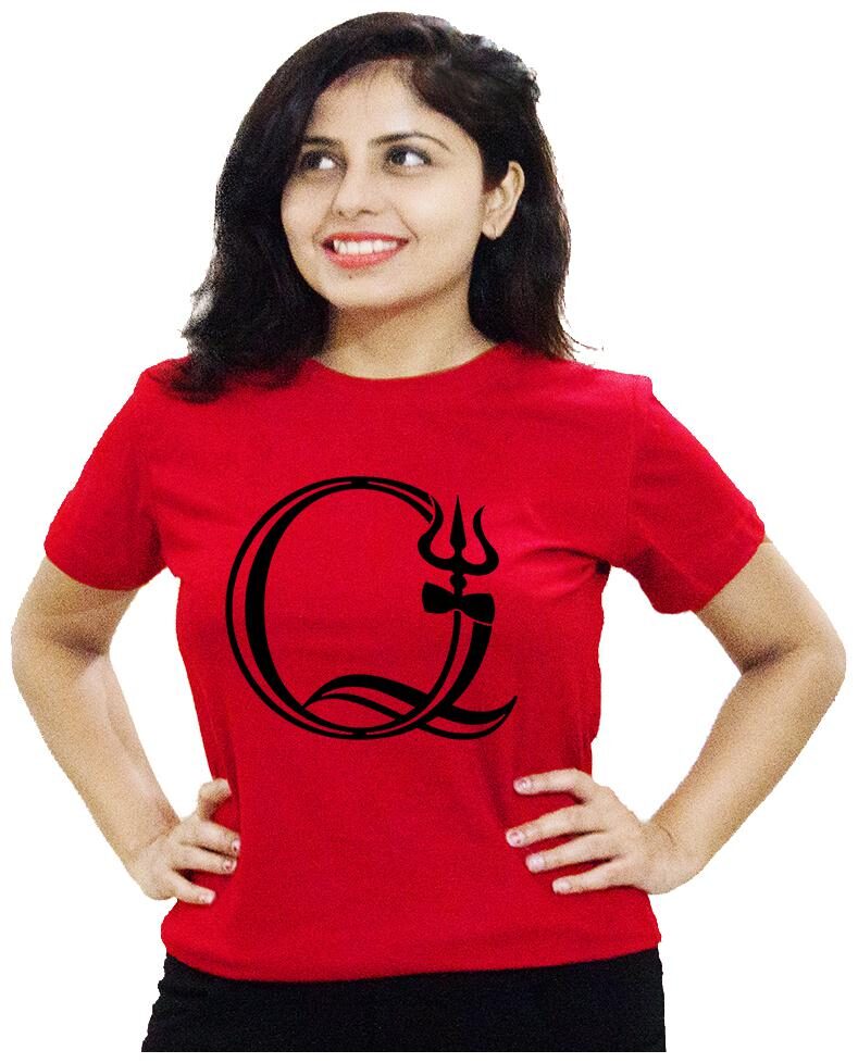 

HEYUZE Women Red Regular fit Round neck Cotton T shirt