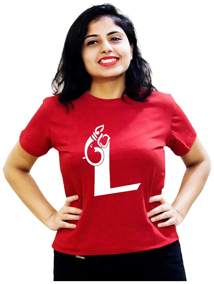 

HEYUZE Women Red Regular fit Round neck Cotton T shirt