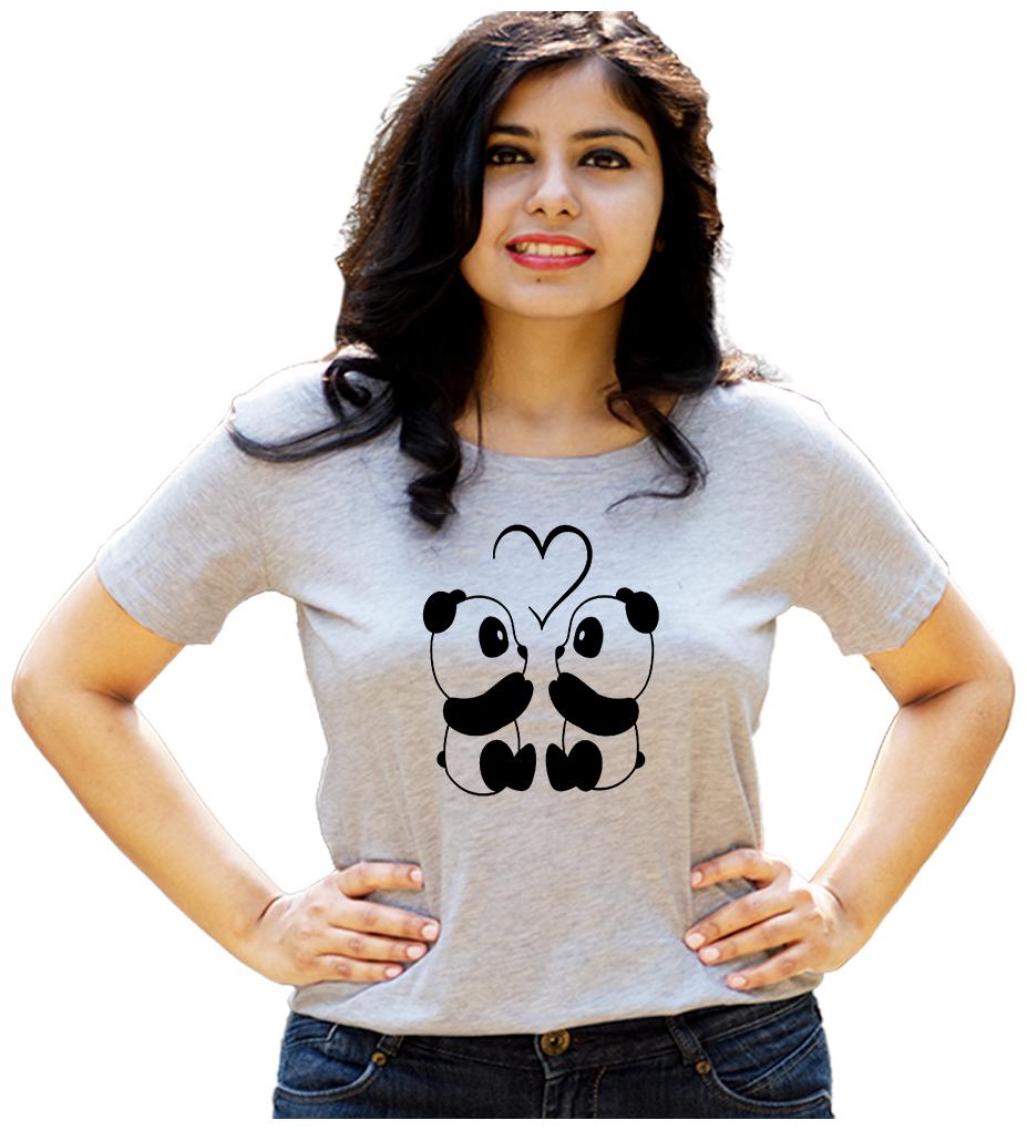 

HEYUZE Women Grey Regular fit Round neck Cotton T shirt