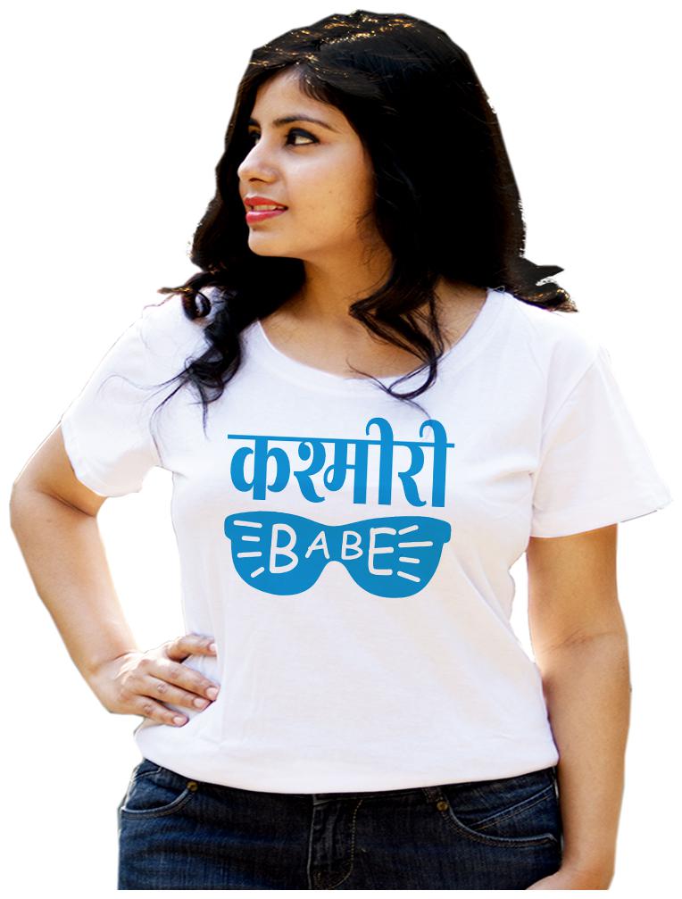 

HEYUZE Women White Regular fit Round neck Cotton T shirt