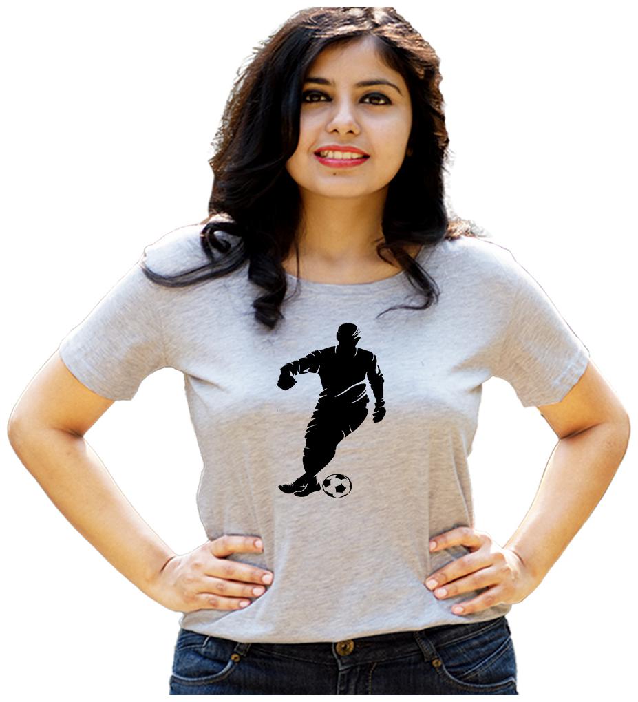 

HEYUZE Women Grey Regular fit Round neck Cotton T shirt