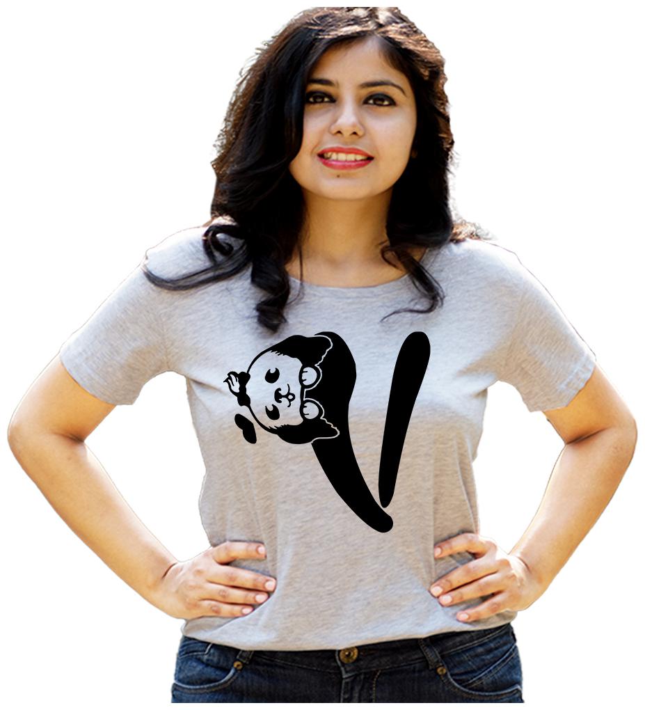 

HEYUZE Women Grey Regular fit Round neck Cotton T shirt