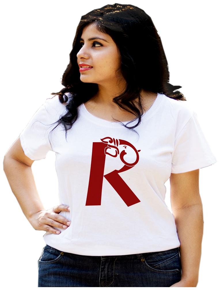 

HEYUZE Women White Regular fit Round neck Cotton T shirt