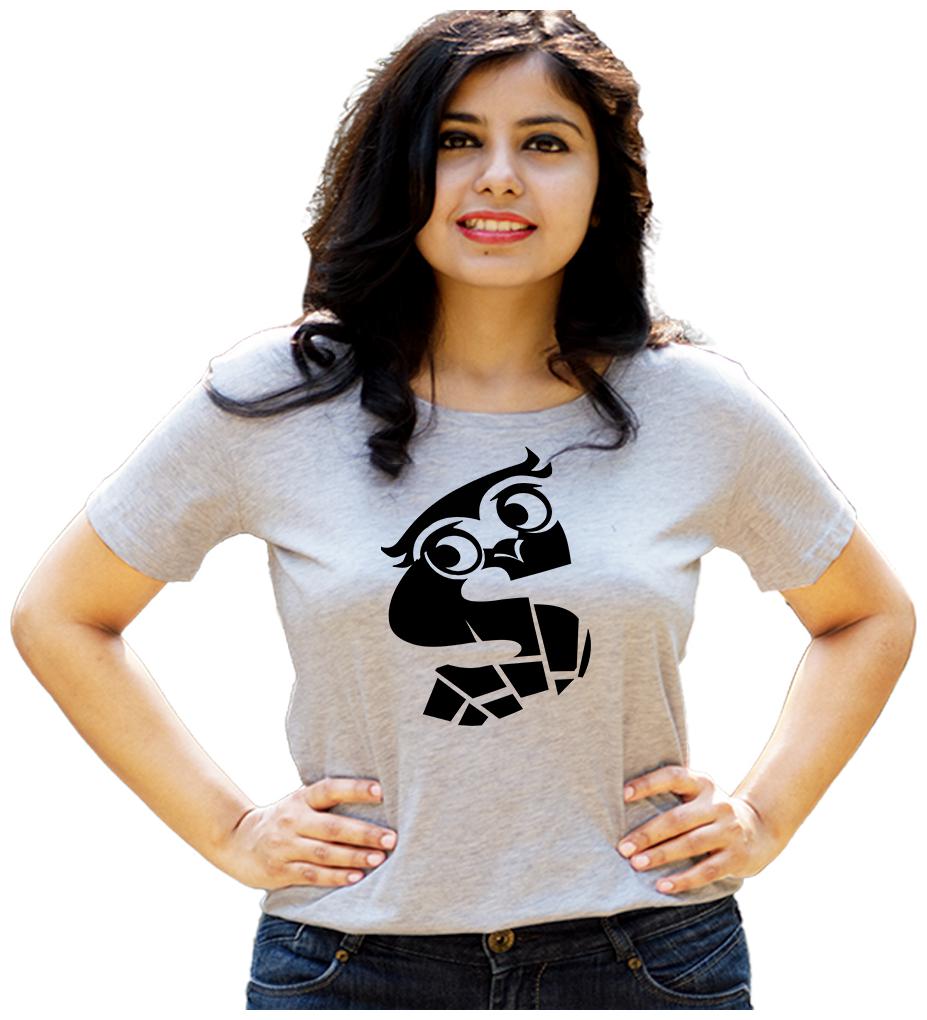 

HEYUZE Women Grey Regular fit Round neck Cotton T shirt
