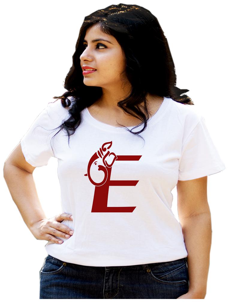 

HEYUZE Women White Regular fit Round neck Cotton T shirt