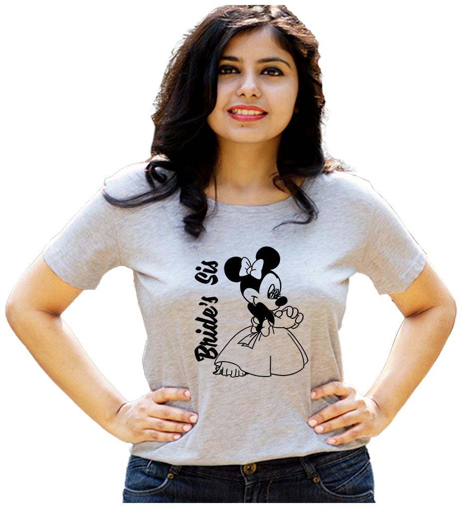 

HEYUZE Women Grey Regular fit Round neck Cotton T shirt