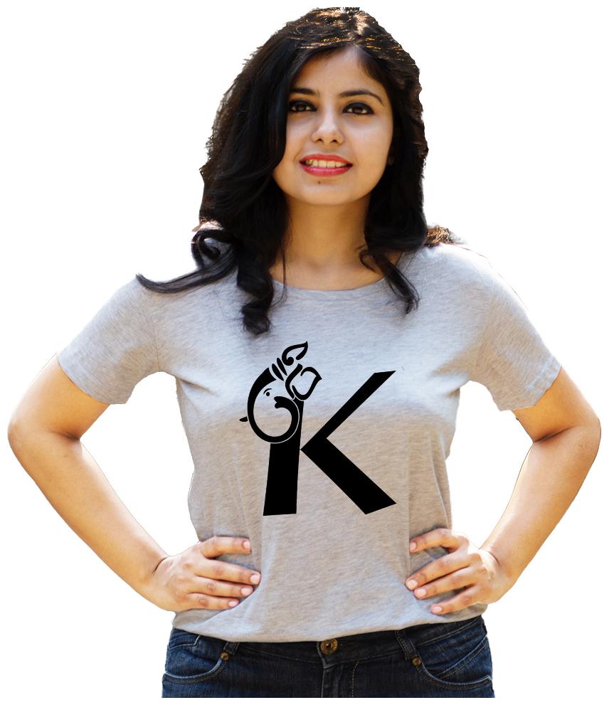 

HEYUZE Women Grey Regular fit Round neck Cotton T shirt