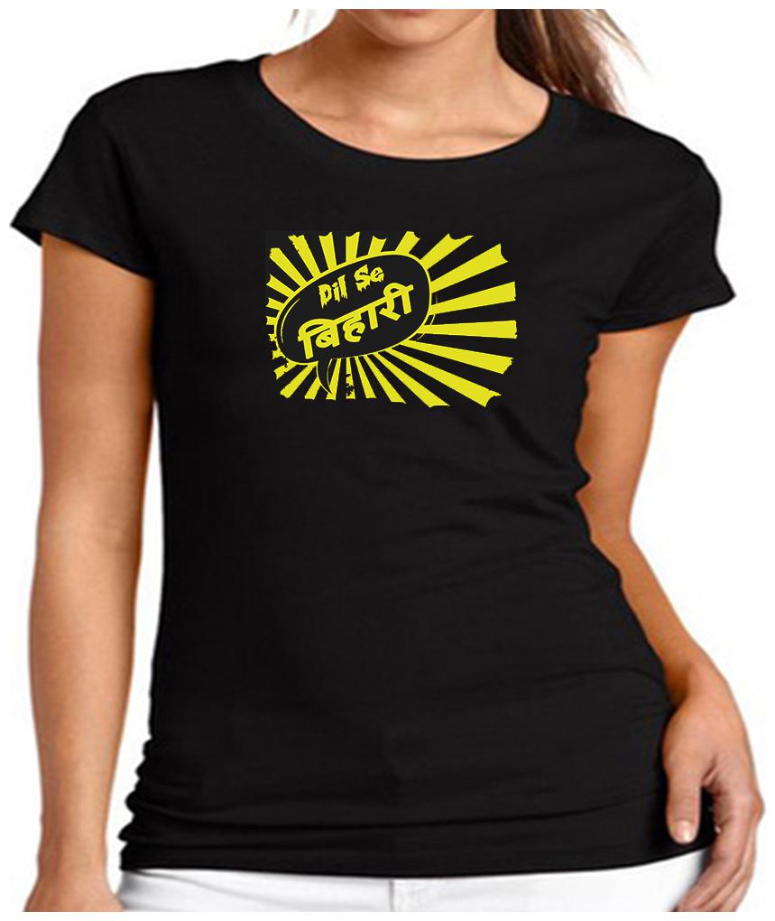 

HEYUZE Women Black Regular fit Round neck Cotton T shirt