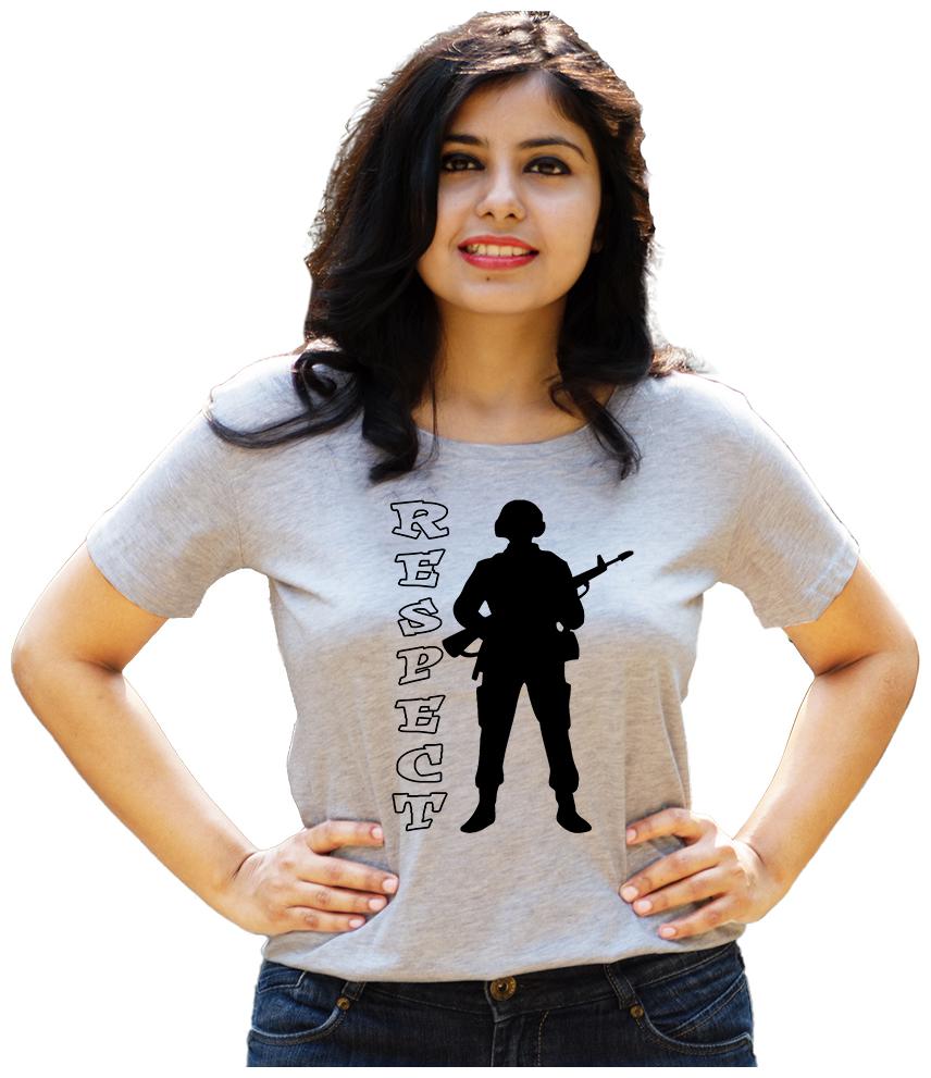 

HEYUZE Women Grey Regular fit Round neck Cotton T shirt