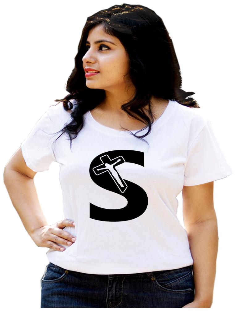 

HEYUZE Women White Regular fit Round neck Cotton T shirt