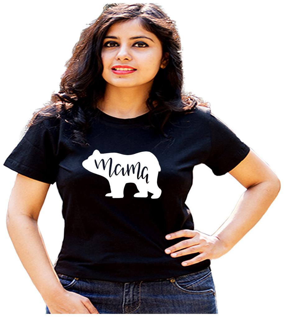 

HEYUZE Women Black Regular fit Round neck Cotton T shirt