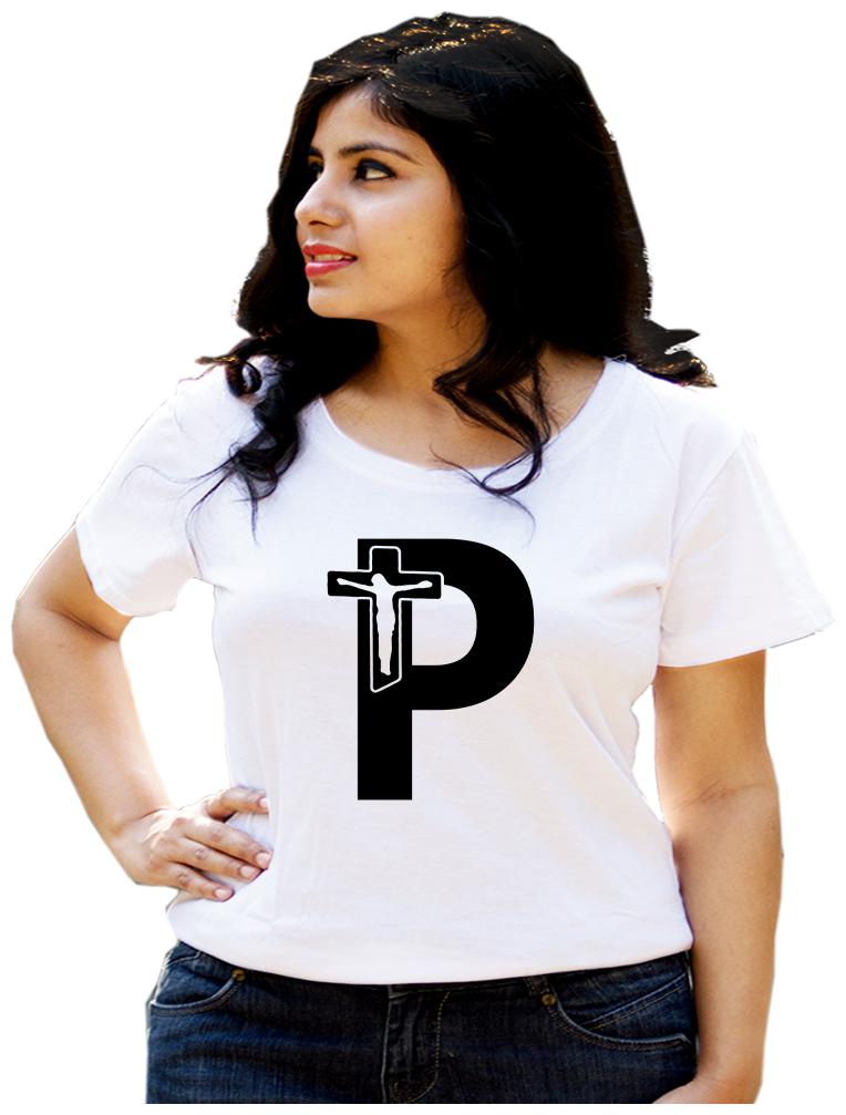 

HEYUZE Women White Regular fit Round neck Cotton T shirt