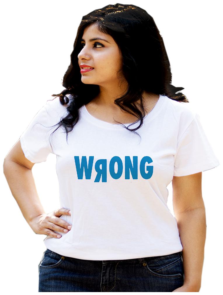 

HEYUZE Women White Regular fit Round neck Cotton T shirt