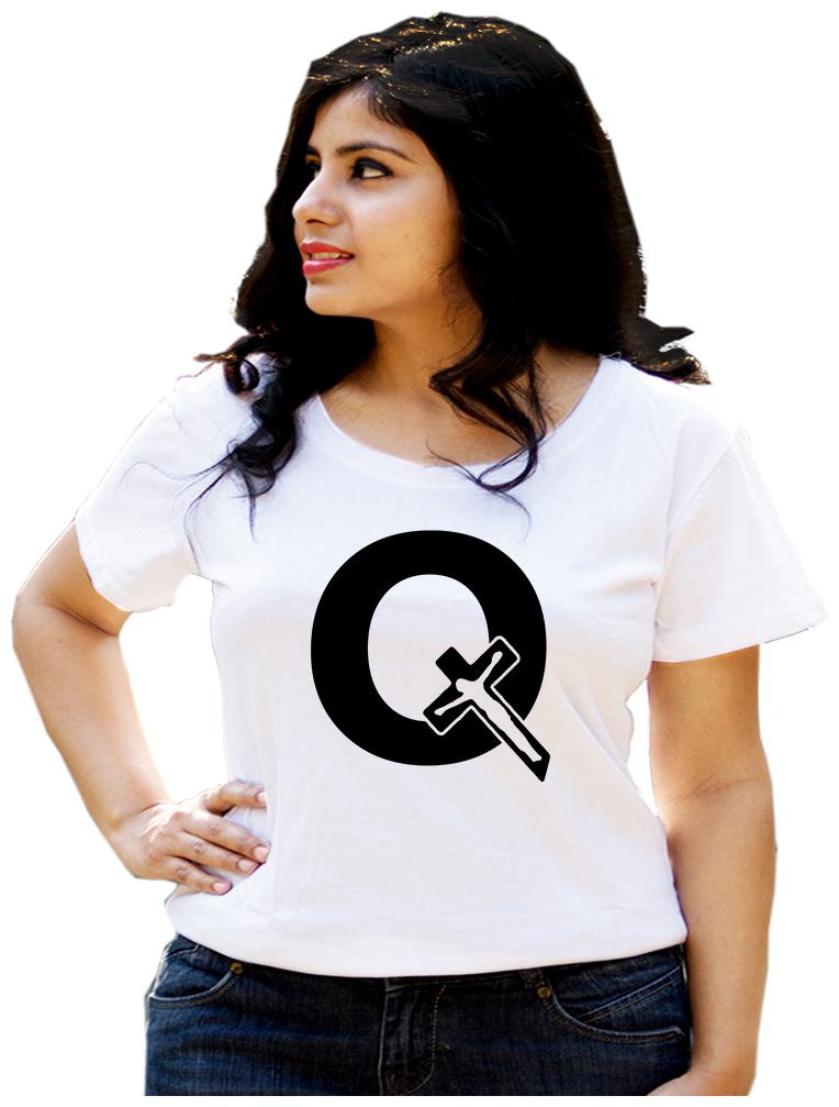 

HEYUZE Women White Regular fit Round neck Cotton T shirt