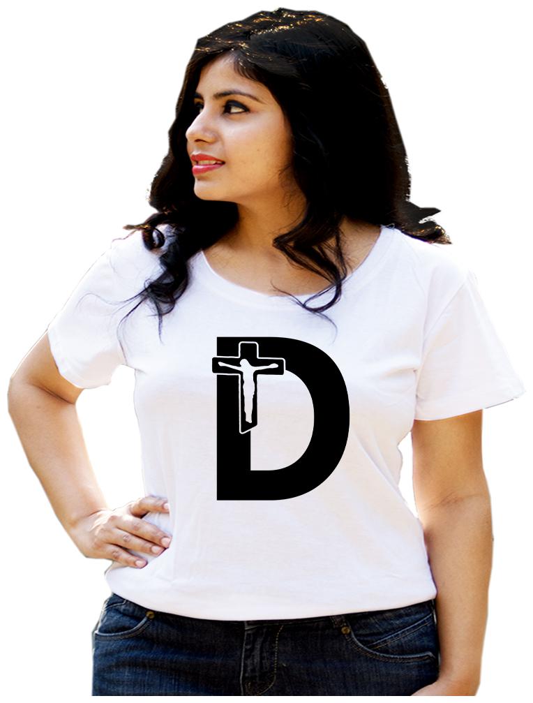 

HEYUZE Women White Regular fit Round neck Cotton T shirt