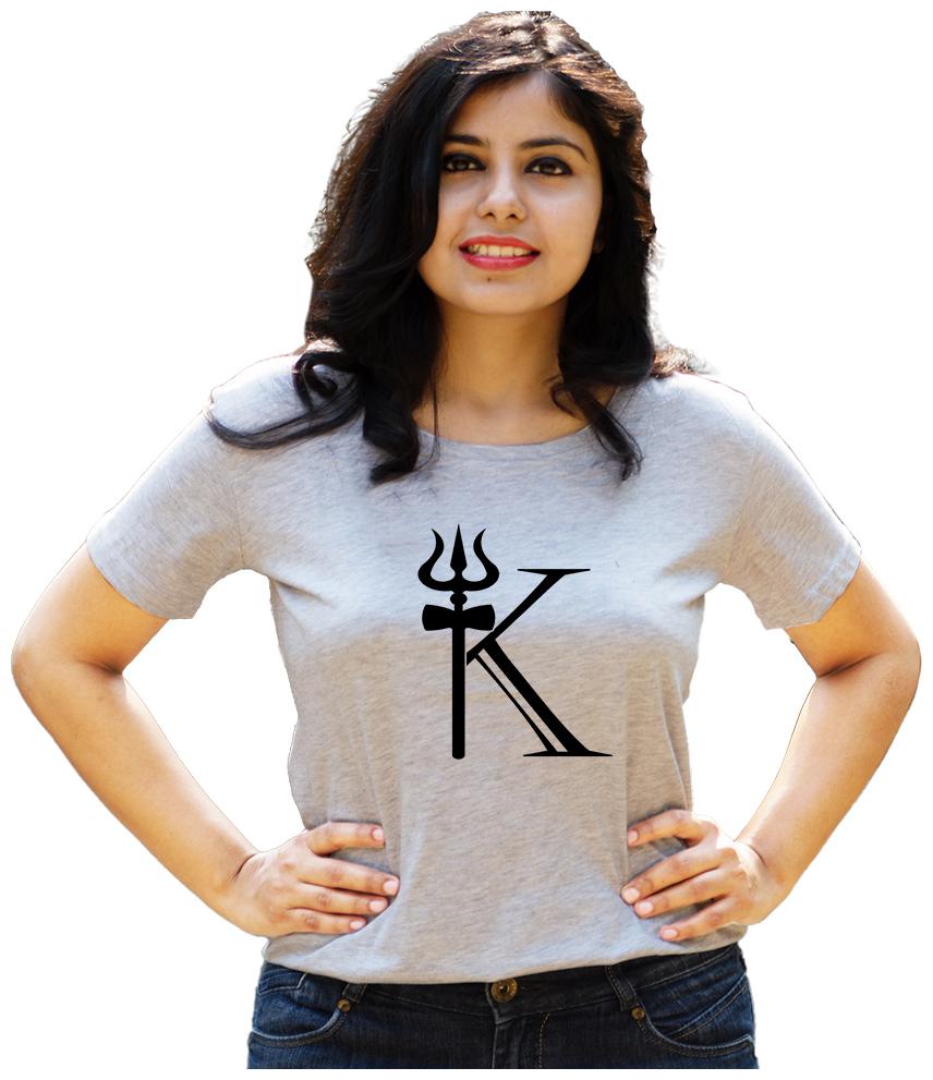 

HEYUZE Women Grey Regular fit Round neck Cotton T shirt