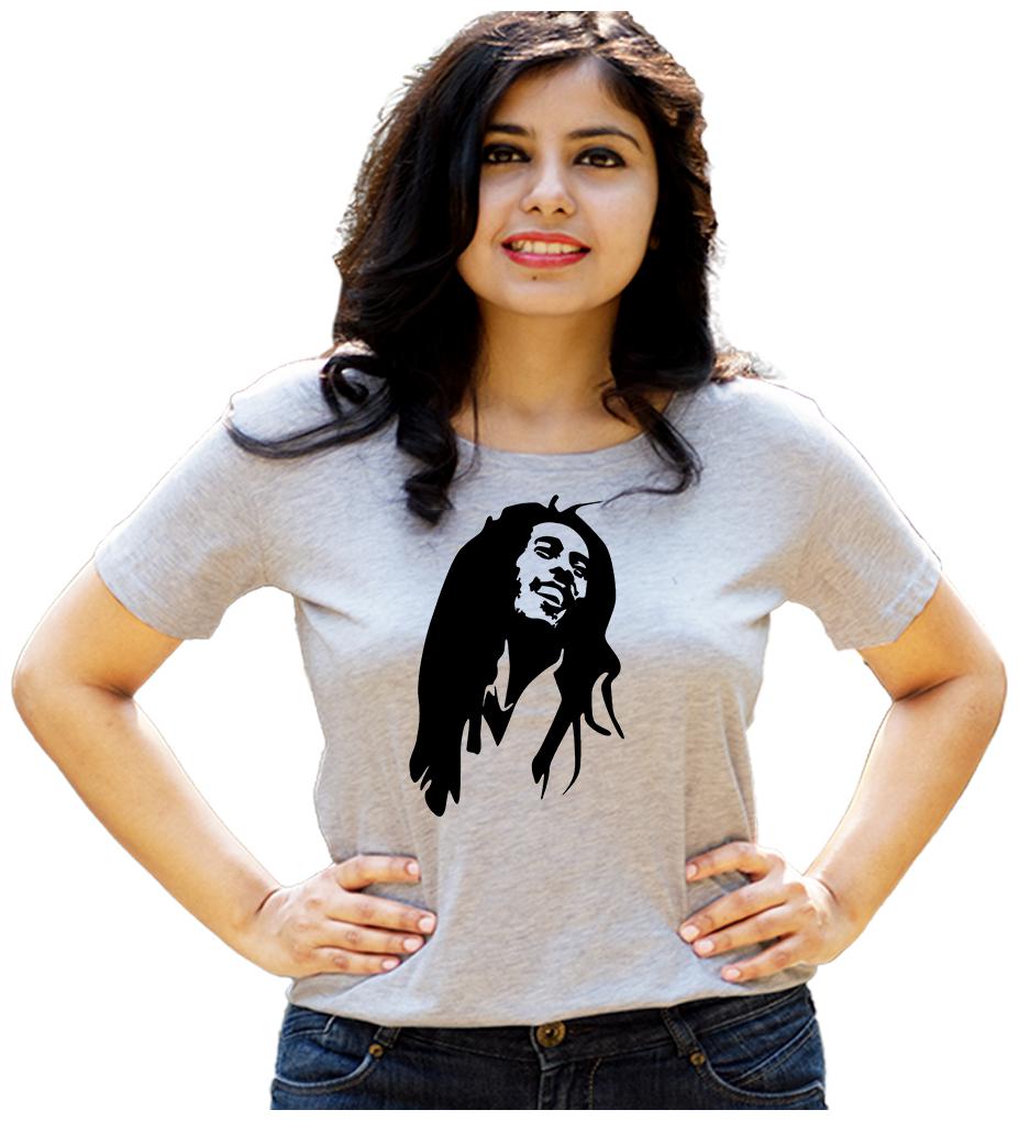 

HEYUZE Women Grey Regular fit Round neck Cotton T shirt