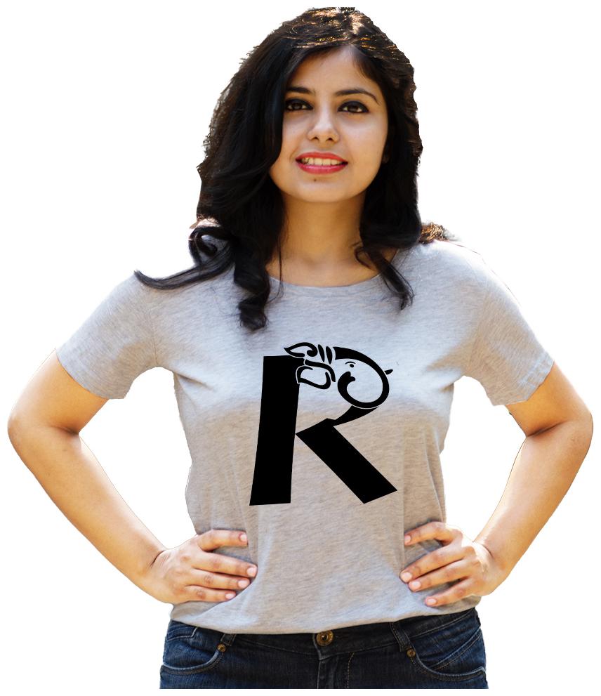 

HEYUZE Women Grey Regular fit Round neck Cotton T shirt