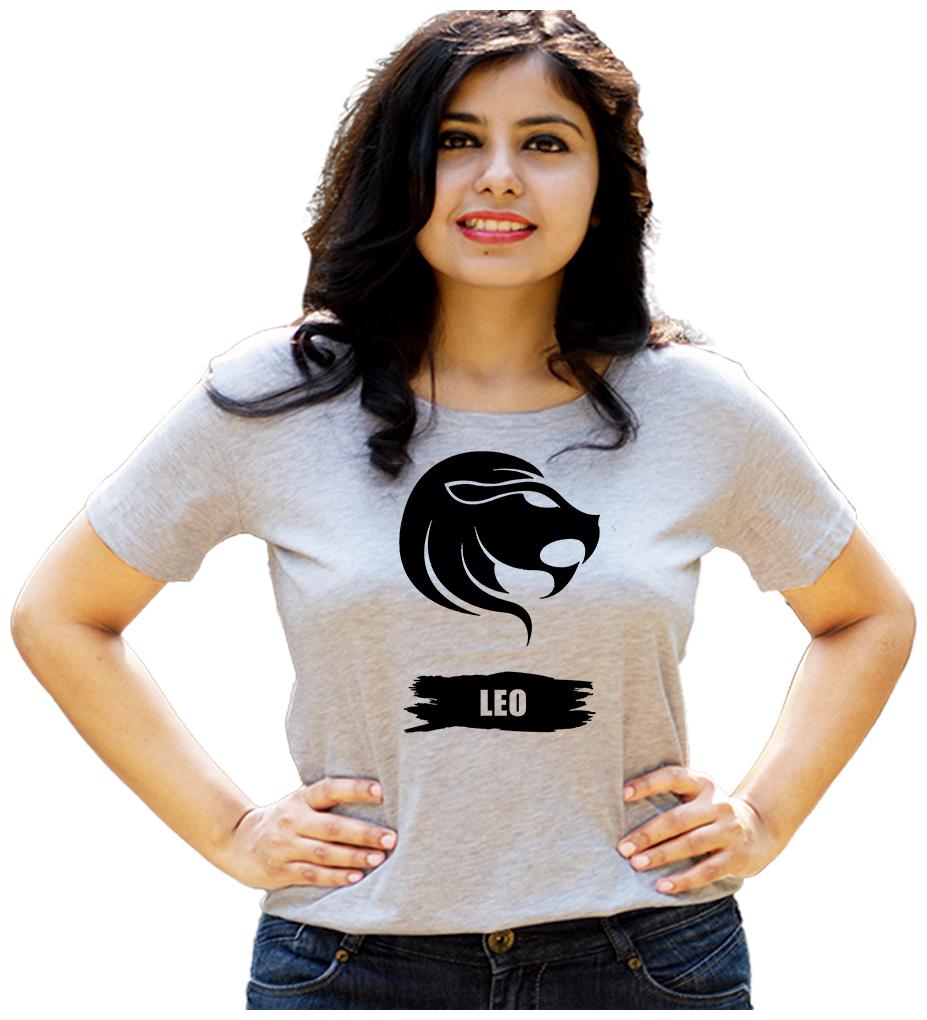 

HEYUZE Women Grey Regular fit Round neck Cotton T shirt