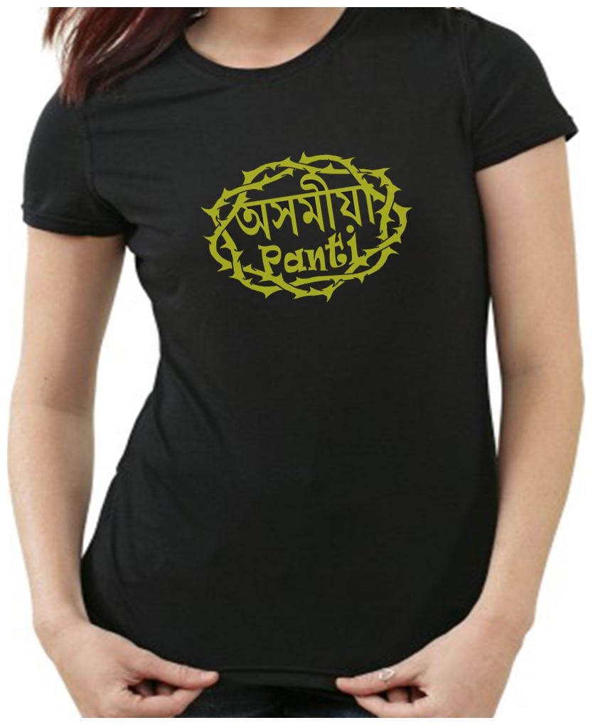 

HEYUZE Women Black Regular fit Round neck Cotton T shirt