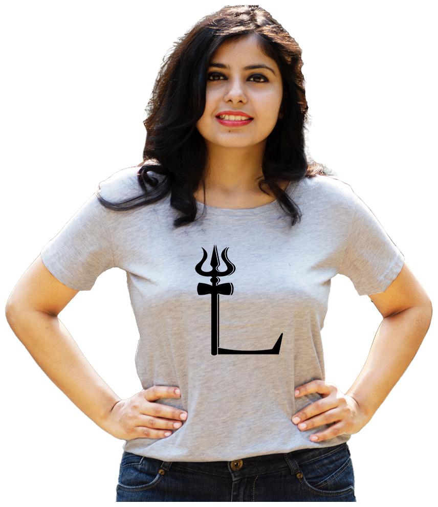 

HEYUZE Women Grey Regular fit Round neck Cotton T shirt