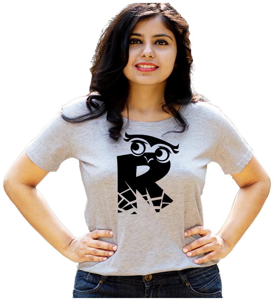 

HEYUZE Women Grey Regular fit Round neck Cotton T shirt