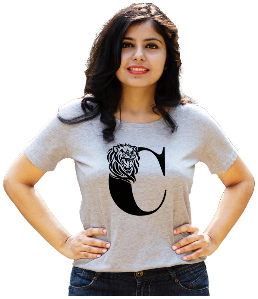 

HEYUZE Women Grey Regular fit Round neck Cotton T shirt