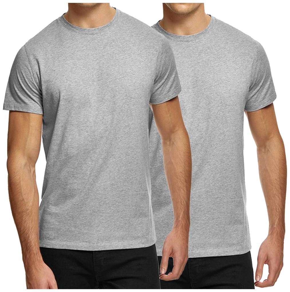

HEYUZE Men Grey Regular fit Cotton Round neck T-Shirt - Pack Of 2