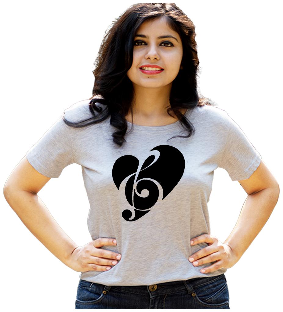 

HEYUZE Women Grey Regular fit Round neck Cotton T shirt