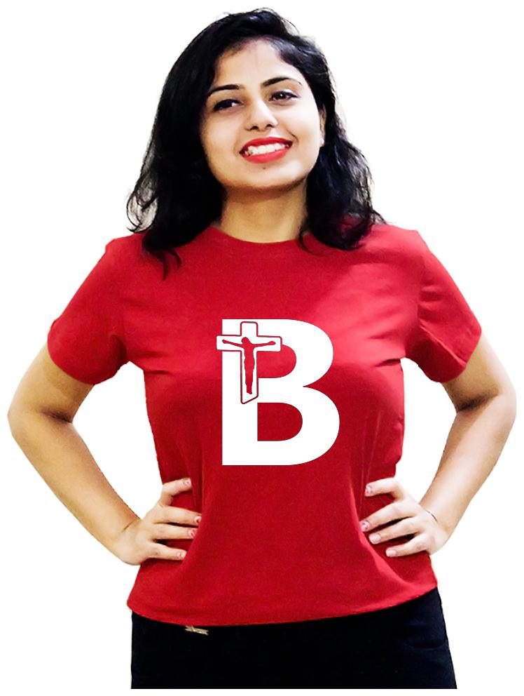 

HEYUZE Women Red Regular fit Round neck Cotton T shirt