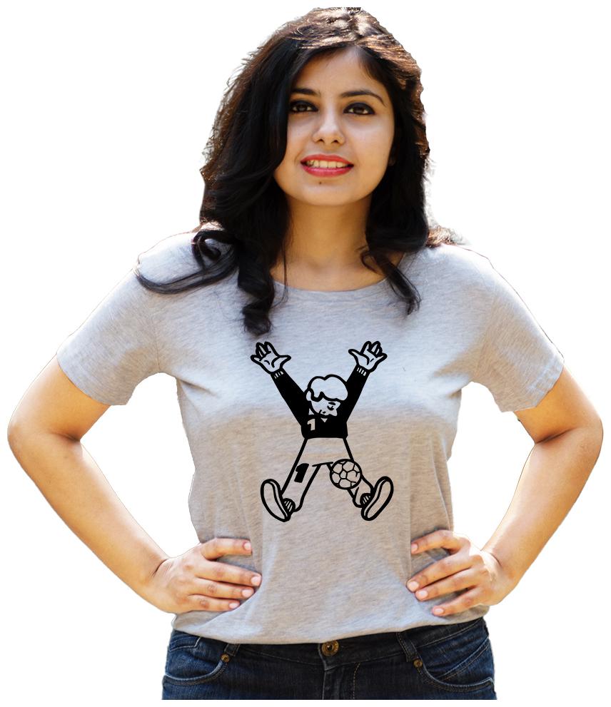 

HEYUZE Women Grey Regular fit Round neck Cotton T shirt