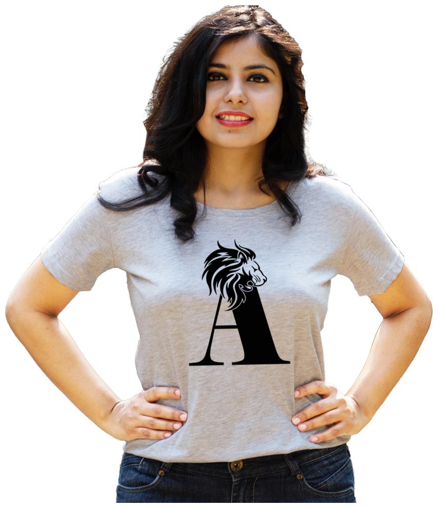

HEYUZE Women Grey Regular fit Round neck Cotton T shirt