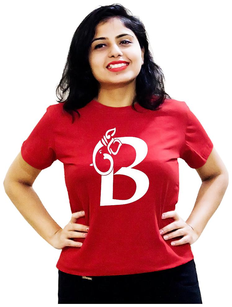 

HEYUZE Women Red Regular fit Round neck Cotton T shirt