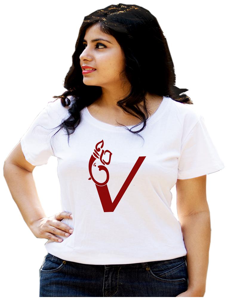 

HEYUZE Women White Regular fit Round neck Cotton T shirt
