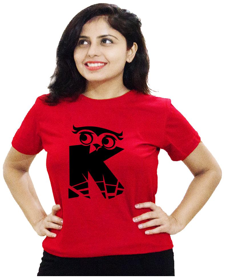 

HEYUZE Women Red Regular fit Round neck Cotton T shirt