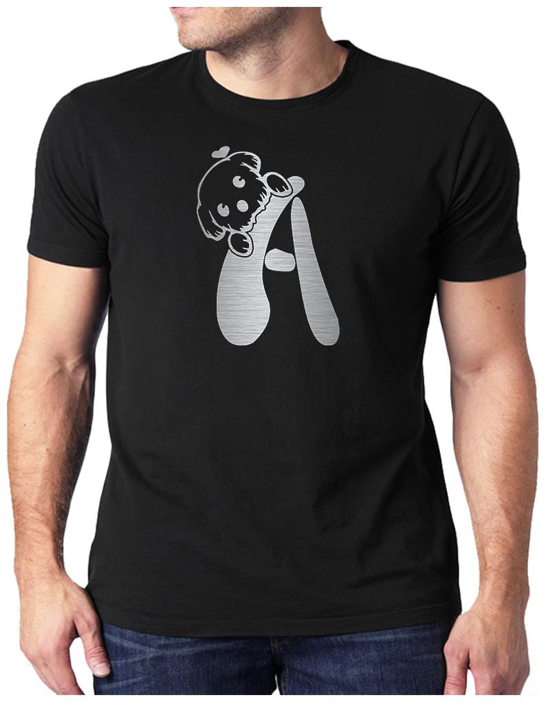 

HEYUZE Initial Letter Alphabet A Cute Dog Printed Men T-Shirts