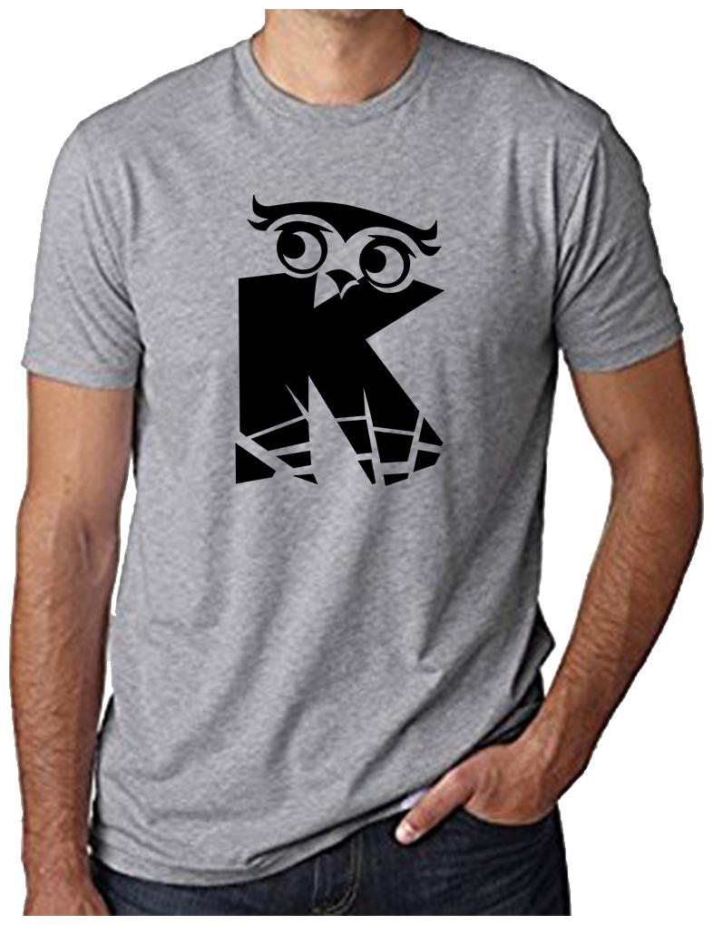 

HEYUZE Initial Letter Alphabet K Owl Printed Men T-Shirts