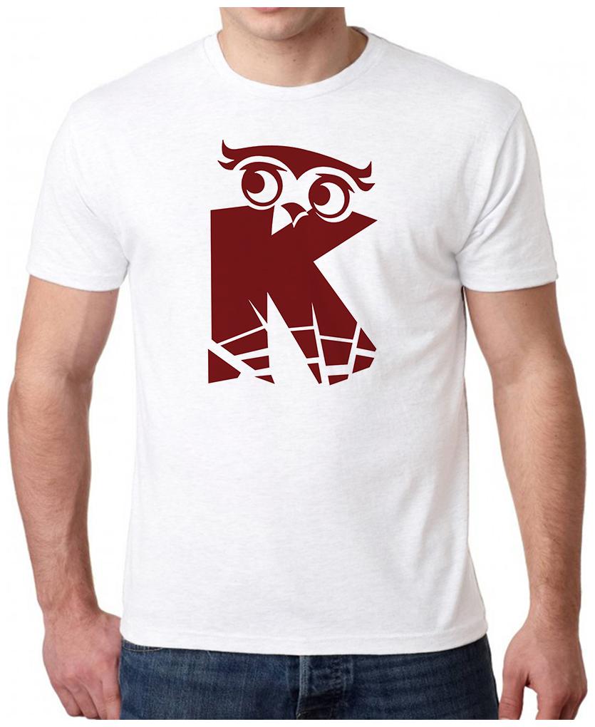 

HEYUZE Initial Letter Alphabet K Owl Printed Men T-Shirts