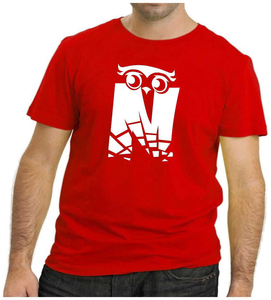 

HEYUZE Initial Letter Alphabet N Owl Printed Men T-Shirts